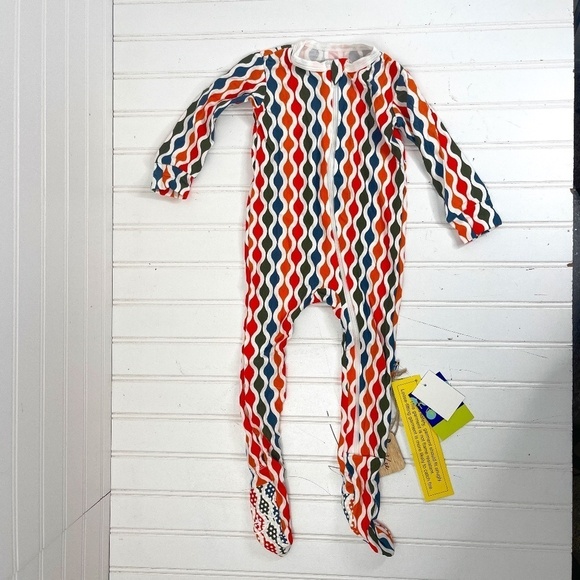 NWT Kickee Pants Print Footie with Zipper Mod Chain 9-12m - Picture 1 of 6